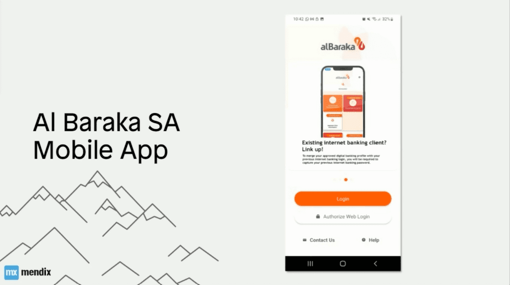 Photo of Al-Baraka SA's mobile app